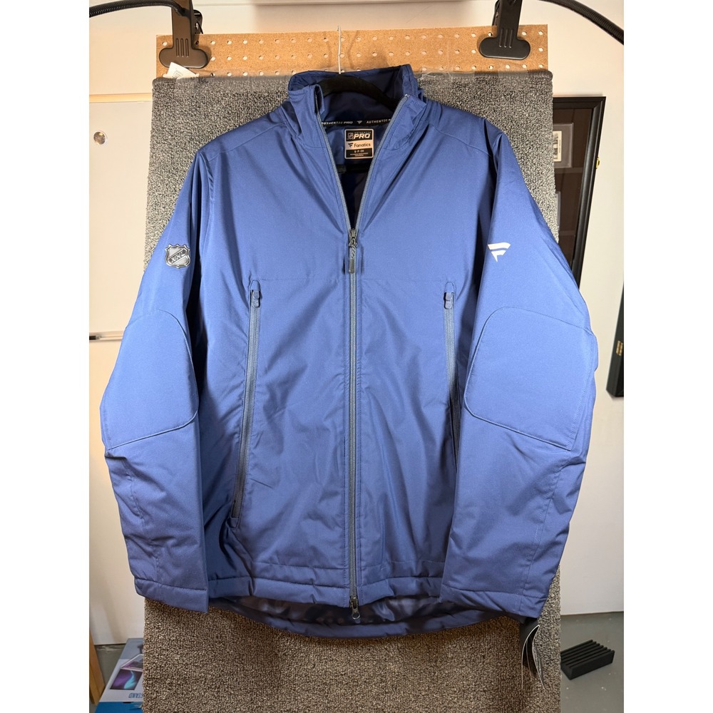 Fanatics NHL Authentic Pro Jacket Mens Small Blue Full Zip Hockey Outerwear